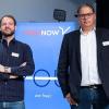 Thomas Zimmermann (links) und Alexander Mönch von der Free-Now-Geschäftsleitung. Als erste neue Marke des Joint Ventures zwischen Daimler und BMW wird aus „mytaxi“ nun „Free Now“Bernd von Jurtczenka, dpa