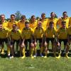 Das erfolgreiche Würzburger Männer-Team: (hinten von links) Pascal Krämer, Sebastian Fries, Ferdinand Hansel, Christian Ettinger, Adrian Dußler, David Bröer, Franz Ruppel, Ben Müller, Tim Lorenz, Trainer Gerhard Bömmel, (vorne von links: Physiotherapeutin Eva Wenzlik, Jannik Feidel, Erik Schnell-Kretschmer, Lukas Illig, Paul Obrusnik, Alexander McBride, Michael Dietl und Yannick Reinhart.