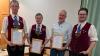 Fabian Schmölz (von links), Alexander Schmid, Markus Köpf und Thomas Lochbihler erhielten im Rahmen der Versammlung Ehrungen.