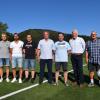 Freuen sich über den neuen Kunstrasenplatz: (von links) Guido Forthofer, Holger Brandt (stellvertretender Abteilungsleiter Fußball), Fabio Martello, Markus Danneker, Bodo Lubitz (Abteilungsleiter), Wolfgang Kübert (meiste Helferstunden), Michael Steger, Hans Lembach (stellvertretender Abteilungsleiter und Kassier Fußballabteilung) und Ulla Menzel (Vorsitzende TSV Lohr).