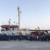 Das Rettungsschiff „Sea-Watch 3” in Lampedusa.