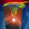 Schema des elektrisch betriebenen Polariton-Lasers.