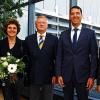 Chefarztwechsel am Leopoldina: Von links Oberbürgermeister Sebastian Remelé, Ingrid Link, Professor Dr. Walter Link, Dr. Matthias Blanke und Geschäftsführer Adrian Schmuker.