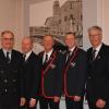 Der Vorstand des Ruderclubs (v.l.): Fritz Baumann, Egid Schlessing, Willi Pulvermüller, Hauke Hans (ausgeschiedener Vorsitzender) und Horst Masuch.