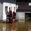 Alle sechs Stunden ausgerückt: Mitarbeiter des BRK Schweinfurt beim Hochwassereinsatz BRK