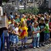 Viel Bewegung beim Abschlussfest in Untereßfeld: Beim Boogie Woogie begleitete Heinz Ihls die Schüler mit dem Akkordeon.