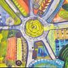 Panormablick vom höchsten Turm der Stadt: Künstler Mario Stiller aus Köln lässt den Berliner Ring in bunten Farben schillern.