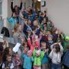 Die Kindergartenkinder sangen bei der Einweihung des Familienzentrums.