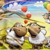 Spielszenen an der Wand im Firmengebäude: Das sind die Hauptfiguren eines der erfolgreichsten Spiele von HandyGames, rund 50 Millionen Mal wurde Clouds and Sheeps heruntergeladen. Spielszenen an der Wand im Firmengebäude: Das sind die Hauptfiguren eines der erfolgreichsten Spiele von HandyGames, rund 50 Millionen Mal wurde Clouds and Sheeps heruntergeladen.