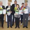 Führungswechsel und Ehrungen bei der CSU Geldersheim (von links): Annemarie Schuler (neue Ehrenvorsitzende), Sigmund Appelmann (30 Jahre Mitglied), Theo Joachim (35 Jahre), Thomas Hemmerich (neuer CSU-Ortsvorsitzender), Renate Hümmer (40 Jahre), Barbara Wiederer (Kreisrätin), Karl-Walter Feser (50 Jahre), Christine Bender (stellvertretemde Landrätin) und Lothar Zachmann (designierter Landratskandidat).
