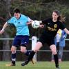 An Einsatz mangelte es dem FFC Bastheim/Burgwallbach (links Melanie Stäblein) nicht. Aber die spielerischen Mittel reichten nicht aus, um gegen den TSV Keilberg (rechts Paula Siegmund) zu bestehen.