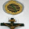 Das sächsische Wappen in der evangelischen Kirche zeugt von den früheren Landesherren Maßbachs und deren religiöser Überzeugung.