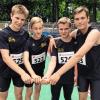 Unterfränkischer U 16-Vizemeister wurde die 4x100-m-Staffel des TSV Eibelstadt/LAZ Kreis Würzburg (von links): Matthias Hofmann, Oliver Gerst, Jonathan Mark, Jakob Gölz.