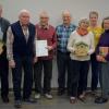 Ehrungen beim Obst- und Gartenbauverein Geroldshausen. Im Bild von links: Joseph Knubel, Kurt Krug, Gerd Hofmann, Hubert Meder, Renate Fuchs, Dagmar Gomille, Elisabeth Pfeuffer und Vorsitzender Kurt Schöll.