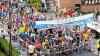 2001: Startaufstellung zum Ultra-Bike-Marathon über 120 Kilometer am Wombacher Dorfplatz.