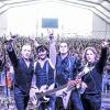 Großartige Kulisse: Die Gothic-Metal-Band „The Vision Bleak“ mit (von links) Tobias Schönemann (Gesang), Fursy Teyssier (Bass), Markus Stock (Gitarre, Gesang) und Sebastian Körkemeyer (Schlagzeug) rockte beim Hellfest an der französischen Atlantikküste vor Tausenden von Fans.