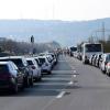 Vorbildliche Rettungsgasse: Die B 27 war stadteinwärts komplett gesperrt. Vorbildliche Rettungsgasse: Die B 27 war stadteinwärts komplett gesperrt.