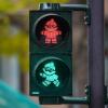Gibt es seit 2016: Mainzelmännchen-Ampel in Mainz