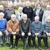 Der ESV ehrte Mitglieder (von links): (vorne) Georg Gumpp, Heinz Ils, Rudolf Nöth, Karl Rüfer, Anton Holzemer, (hinten) Ursula Hartmann, Albin Schäfer, Hermann Schipper, Carmen Strein, Gerhard Thumes, Sigrid Blam, Walter Lhotzky und Otto Schallow und Günter Herrbach.