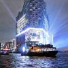 Sieht auch nachts gut aus: die Elbphilharmonie während des Eröffnungskonzerts.
