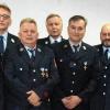 Für 40 Jahre Dienst in der Feuerwehr ausgezeichnet (von links): Heinz Brand, Hubert Bühl, Hermann Reder, Wolfgang Kregler, Helmut Bühl, Baptist Schwank, Wolfgang Schuck. Es fehlt Ewald Pfuhlmann.