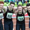 Die neuen Deutschen Meister über 4x200 Meter (von links): Nick Przeliorz, Hans-Arthur Margraf, Jonas Gerlach und Luis Brandner.Foto: Theo Kiefner