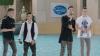 Christian Tesch, Giuseppe Riggio, Dominic Fritz und Sandro Brehorst performen am zweiten Set des Recalls vor der Jury. Foto: RTL/ Stefan Gregorowius
