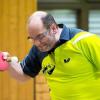 Konzentriert und erfolgreich: Heiko Holzheimer (SG Leutershausen/Hohenroth) gewann beide Einzel sowie im Doppel. Dennoch verlor Leutershausen/Hohenroth nach großem Kampf gegen den Favoriten und Meister TG Heidingsfeld hauchdünn mit 7:9.