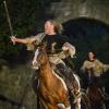 Pferde, mit oder ohne Kutschen, sind beliebt bei Umzügen. So auch am kommenden Wochenende in Prichsenstadt, wo unter anderem 14 Pferde beim Festumzug „650 Jahre Stadtrecht Prichsenstadt“ dabei sein werden. Eine Pferdeschutzinitiative fordert ein entsprechendes Verbot, was die Stadt zurückweist. Unter anderem werden auch vier Reiter der Florian-Geyer-Festspiele mit ihren Pferden dabei sein (Foto von den Florian-Geyer-Festspielen in Giebelstadt aus dem Jahr 2014).