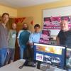 Das Bild zeigt beim Startschuss des neuen Internetauftrittes des Karlstadter U&D von links: Martin Maier (Vorstand U&D), Mario Philipp Michael Hepp (beide w.m.GraphiX), Manuel Gleichmann (U&D) sowie Geschäftsführer Wolfgang Müller (w.m.GraphiX).