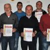 Ehrungen beim Sportverein Alsleben: Heribert Kneuer (vorn, von links) wurde zum Ehrenmitglied ernannt, Winfried Götz, Horst Mauer und (dahinter) Sebastian Kneuer erhielten Ehrennadeln und Urkunden von Margit Kast und Lukas Köhler.
