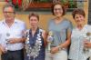 Vorsitzender Hermann Holzinger wurde Vizeklubmeister der Herren. Monika Volpp trägt die Königskette. Kathrin Klose wurde Klubmeisterin der Damen und Anni Müller belegte den dritten Platz (von links).