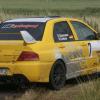 Sie hatten den besten Grip auf den Strecken rund um Sulzdorf: Die Gesamtsieger der 24. ADAC-Grabfeldrallye, Ron Schumann/Nanett Centner, in ihrem Mitsubishi EVO.
