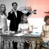 Der Showmaster Vico Torriani mit seinen Assistentinnen Ina (links), Barbara (Mitte) und Alexandra in der ZDF-Show „Der Goldene Schuss“. Mit der Sendung kam vor 50 Jahren die farbige Fernsehwelt in die deutschen Wohnstuben.