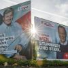 Ein Wahlplakat von Bernd Althusmann (links), dem CDU-Spitzenkandidaten für die Landtagswahl, und eines von Niedersachsens Ministerpräsident Stephan Weil (SPD) an einer Straße in Hannover.