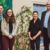 Landrat Florian Töpper, Julia Maria Spielvogel, Astrid von Creytz und Andreas Leyrer (von links) bei der Eröffnung der Ausstellung.
