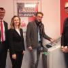 Die neue SB-Filiale Wittighausen testen (von links): Peter Vogel, Simone Frey , Marcus Wessels und Maximilian Hollerbach.