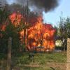 Ein Raub der Flammen wurde dieses Gartenhaus am Montagnachmittag in Mainbernheim.