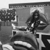 Gene Simmons von Kiss posiert für die Fans.