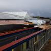 In Veitshöchheim beschädigte der Sturm das Dach der Dreifach-Turnhalle. Foto: Wendinger In Veitshöchheim beschädigte der Sturm das Dach der Dreifach-Turnhalle. Foto: Wendinger