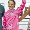 Im Trikot der besten Nachwuchsfahrerin: Sarah-Lena Hofmann.