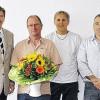 Betriebsjubiläum bei der Kurtz GmbH (von links): Personalleiter Günther Bartschat, Betriebsjubilar Siegfried Schwab, Betriebsratsvorsitzender Joachim Kraft und Geschäftsführer Graziano Sammati.
