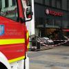 Großer Feuerwehr- und Rettungskräfteeinsatz im Kupsch-Markt in der Keßlergasse. Ein Dieb hatte Pfefferspray versprüht.
