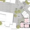 Der Erweiterungsbau ist im rückwärtigen Teil des Hofs geplant, der Göbelhof (links) bleibt zunächst unbebaut.