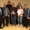 Bei der Versammlung (von links): Heinz Amling, Gerhard Schmitt, Rainer Garbe, Reinhard Stahl, Klaus Karch, Barbara Kassner, Herbert Vay und Thomas Saam.