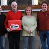 Matthias Freund (von links), Gotthard Greb, Sabine Schmidt und Frank Hertel wurden beim Kreisverband der Linken Main-Rhön bestätigt.