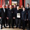 Ehrungen bei der Feuerwehr (von links): Bürgermeister Achim Müller, 2. Kommandant Stefan Konrad, Stefan Hörning, Kommandant Bernd Müller, Adelbert Müller, Werner Meining, Vorsitzende Martina Gerberich, zweiter Vorsitzender Tilman Hörning und Richard Fries.