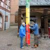 Aufstellung vom Spendenbarometer an der Lääwer.