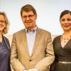 SPD-Landeschefin Natascha Kohnen (links) und der Vorsitzende der schleswig-holsteinischen SPD, Ralf Stegner waren der Einladung von Würzburgs SPD-Chefin Katharina Räth zum Festakt gefolgt.