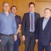 Feierten 40 Jahre im öffentlichen Dienst (von links): Norbert Kleiner, Markus Emmert, Bürgermeister Dr. Mario Paul und Otto Mergler.